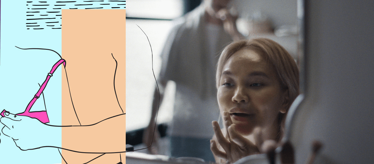 Immagine di donna davanti ad uno specchio